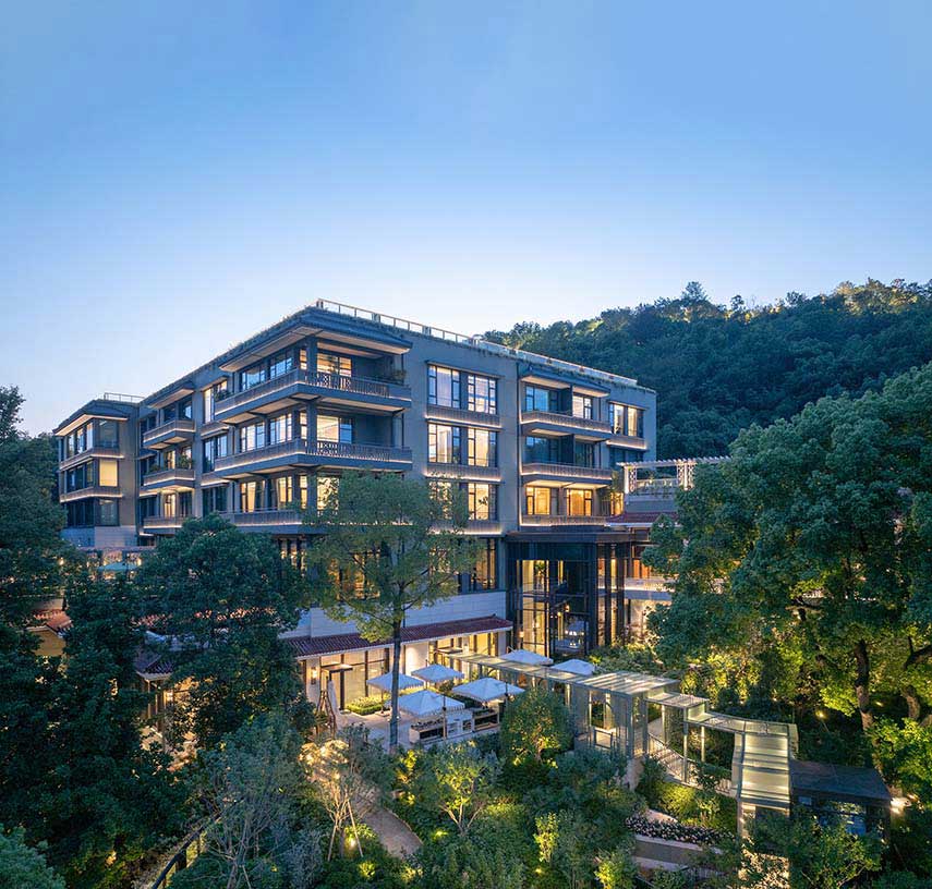 Silk Lakehouse in Hangzhou. Architectural renovation in UNESCO site