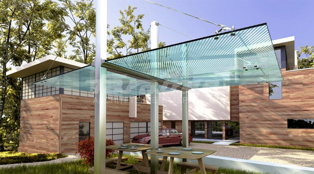 Render Faraone refugio de cristal transparente