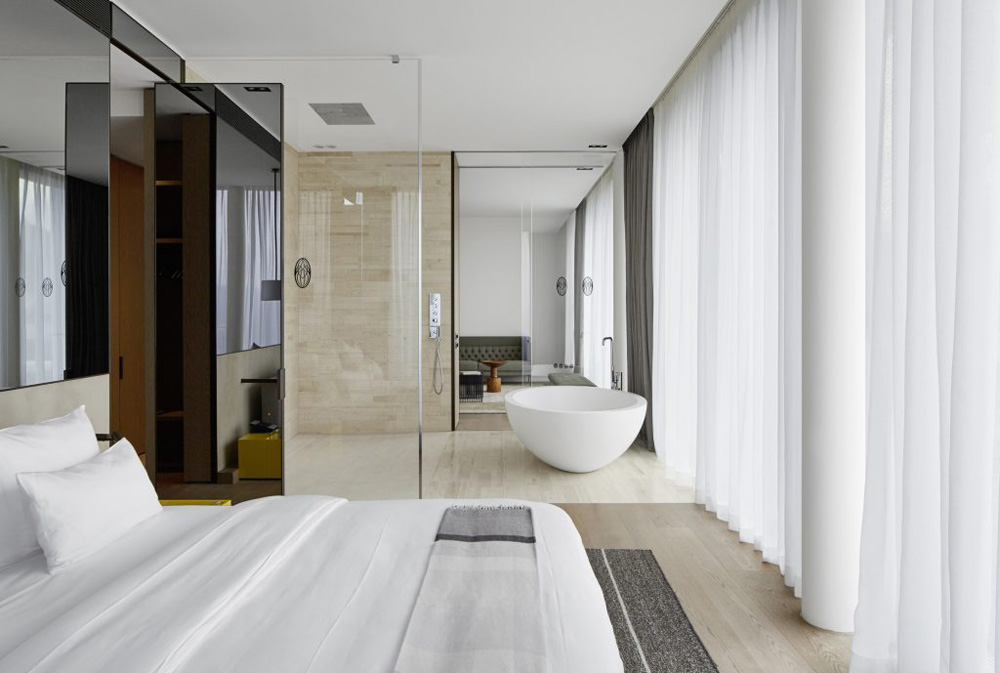 Mirror door with System M hinge for Fritsjurgens pivot doors