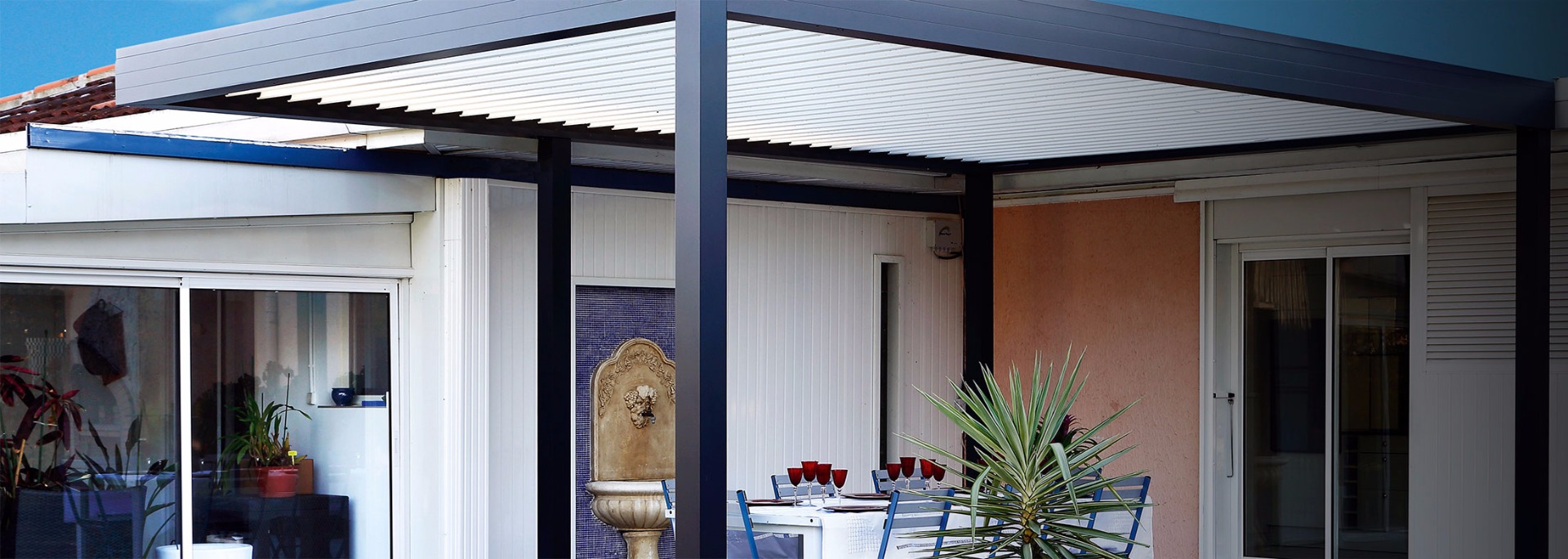Pérgola de aluminio en otro lugar Domal