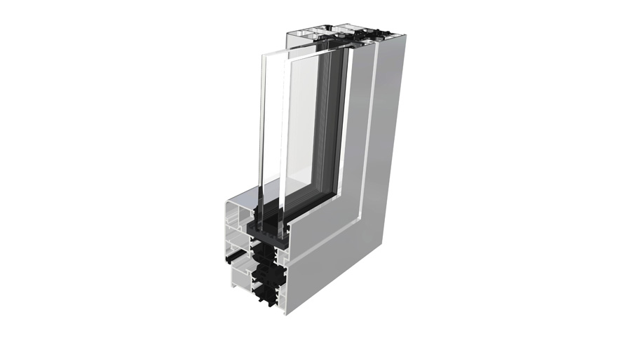Sezione finestra in alluminio Domal