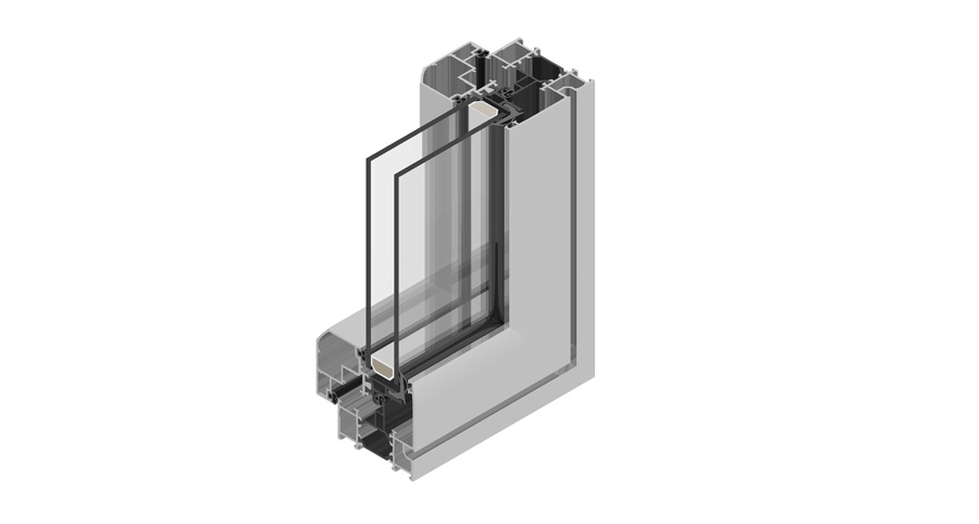 Sezione finestra in alluminio Domal
