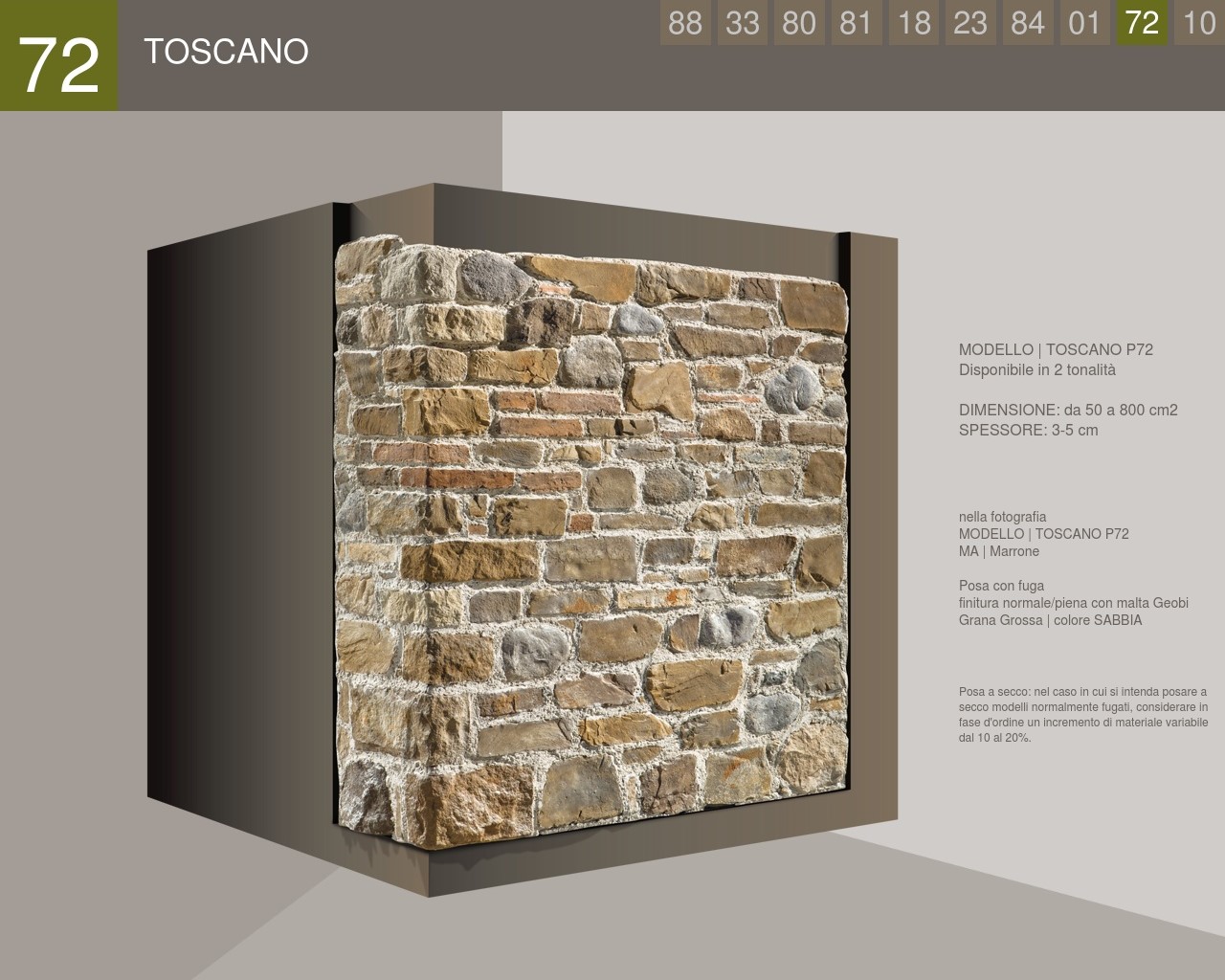 Stone Covering Square Profile Tuscan model