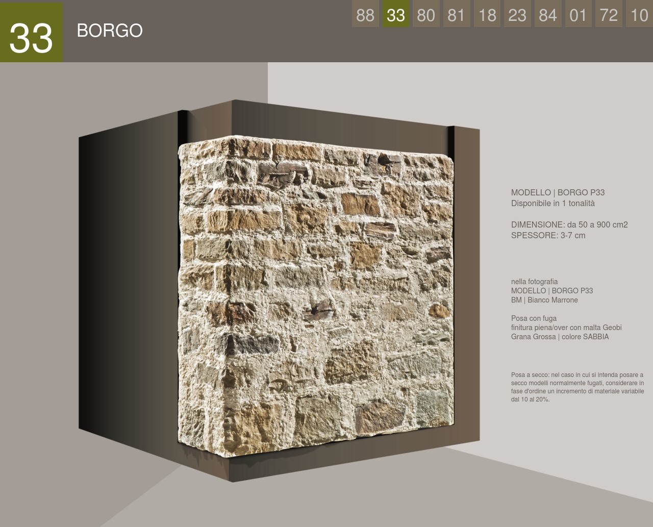 Stone Covering Square Profile Borgo model