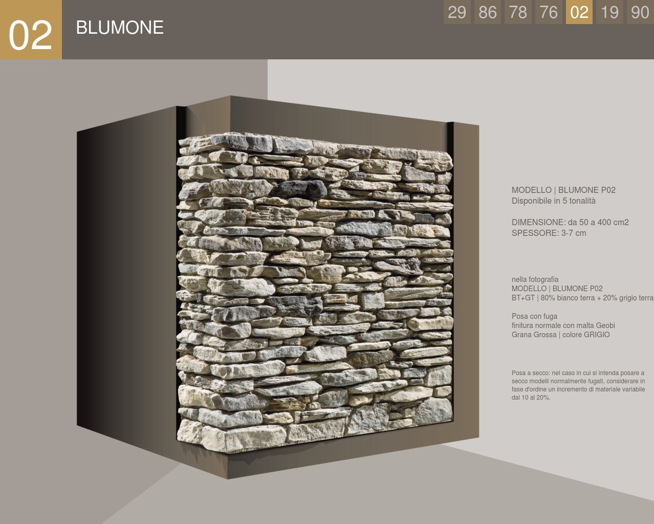 Rivestimento in Pietra Profilo Scagliato modello Blumone