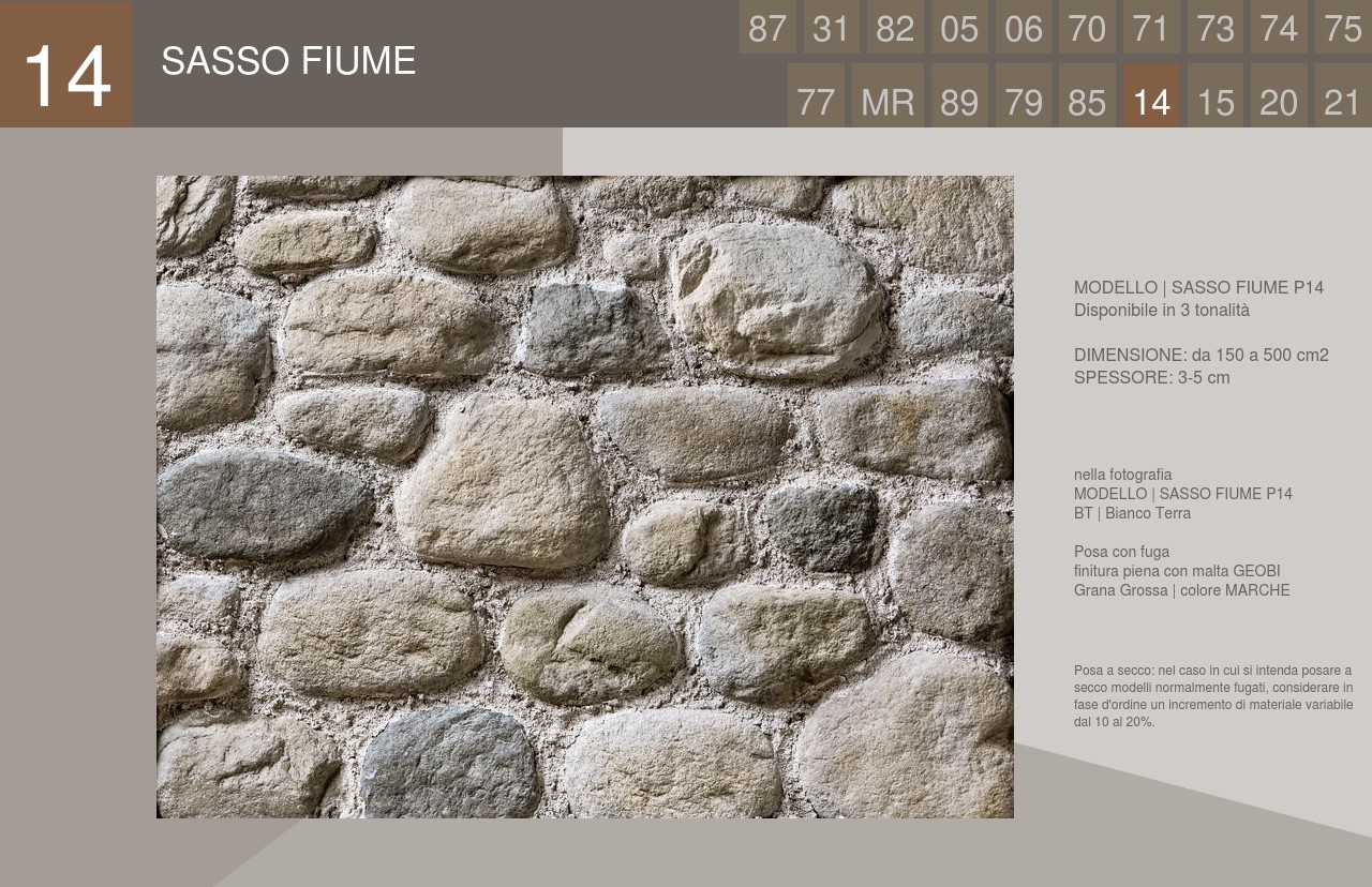 Stone covering Spontaneous Profile Sasso Fiume Geopietra
