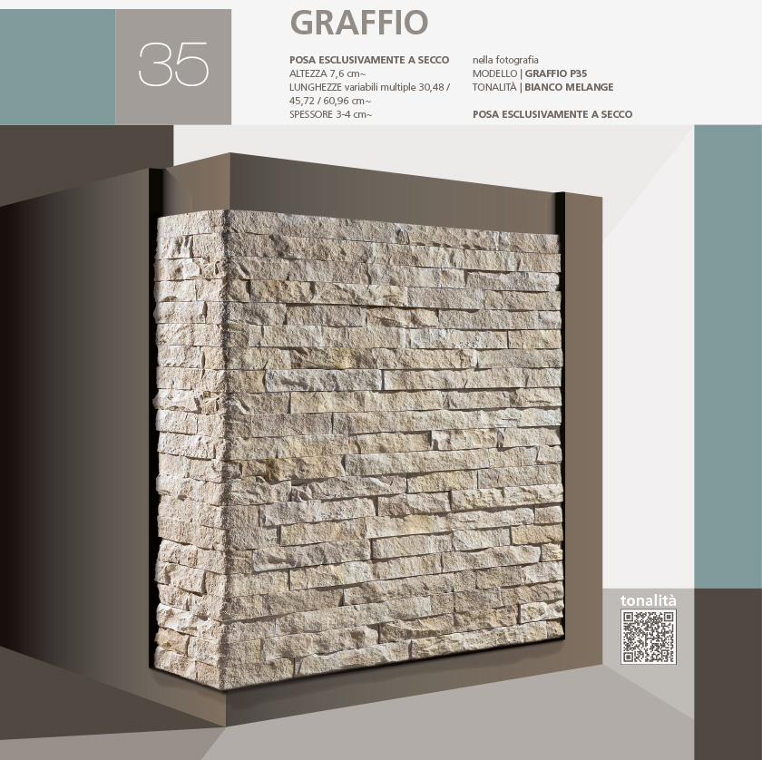 Stone cladding Castle profile Graffio model