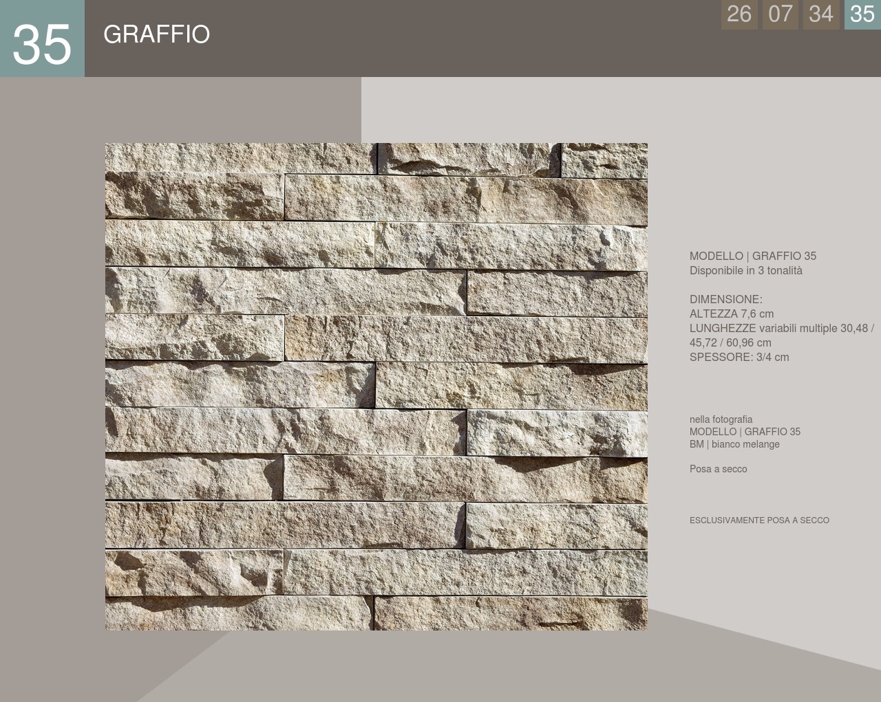 Rivestimento in Pietra Profilo Castello modello Graffio