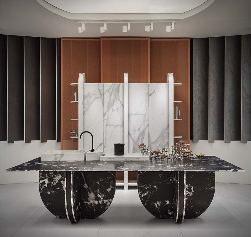 Stand de exposición como experiencia arquitectónica: Material Expression