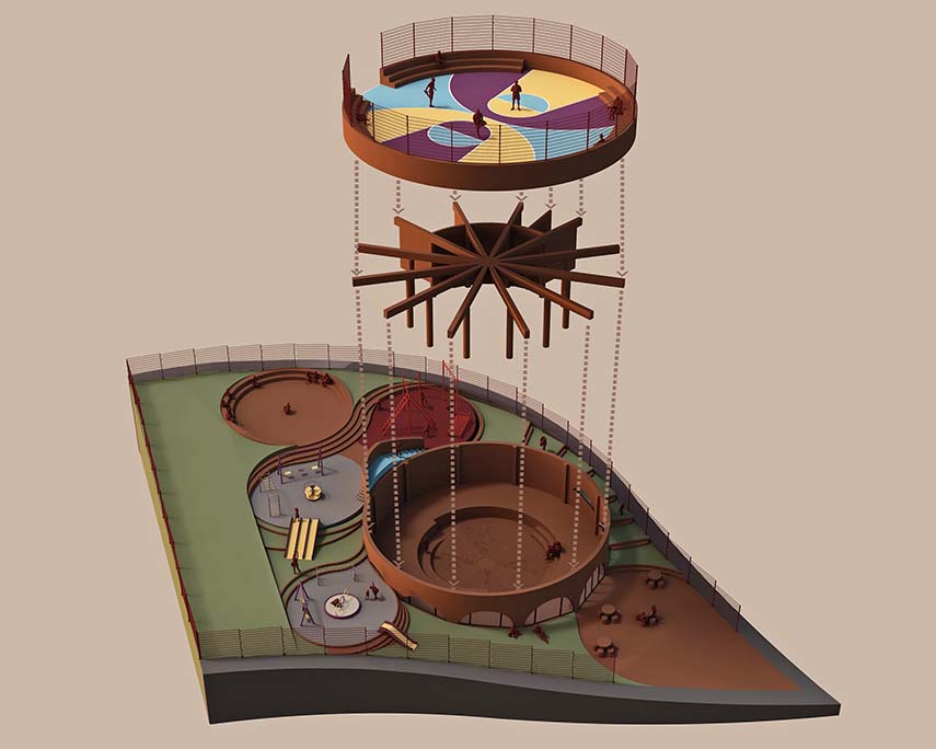 UH INFONAVIT Santa Fe. A park that arises from the slope