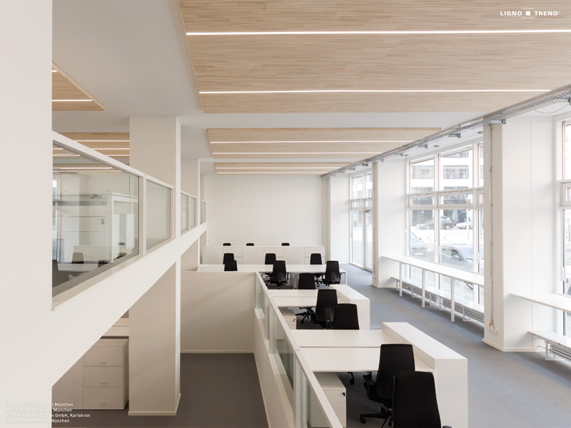 Office with Lignotrend acoustic panels