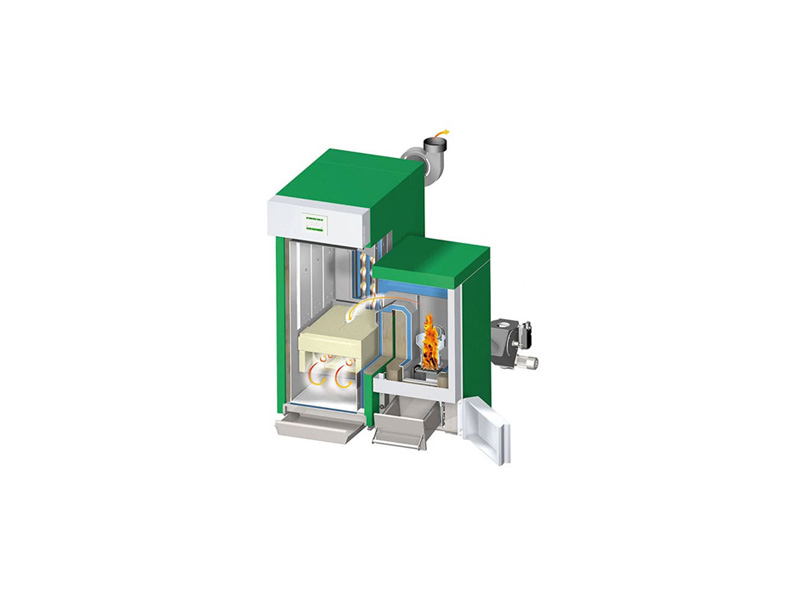 Combined pellet boiler
