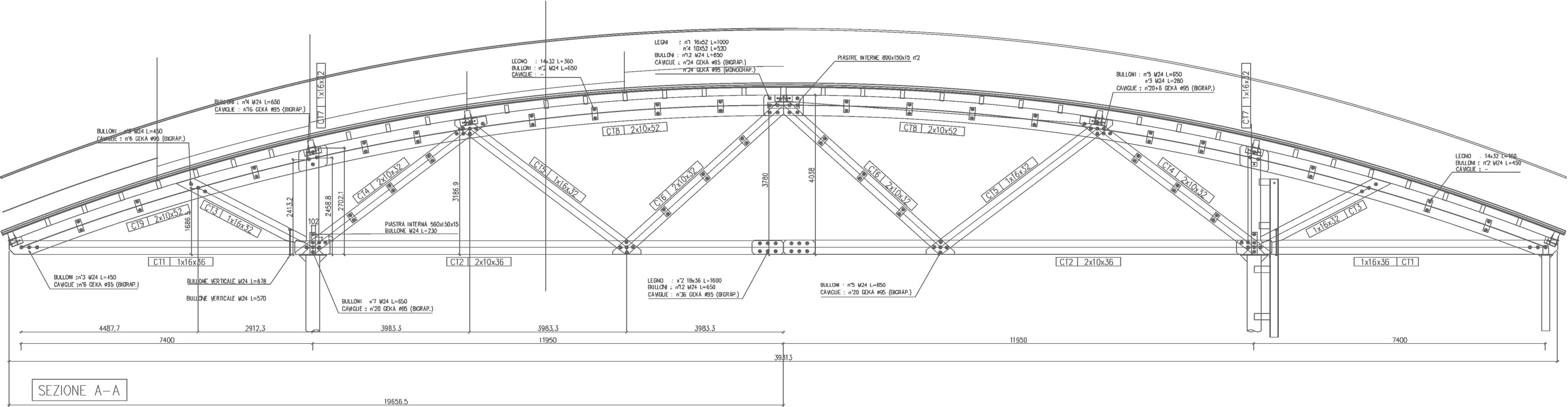 Wooden structure scheme for large lights