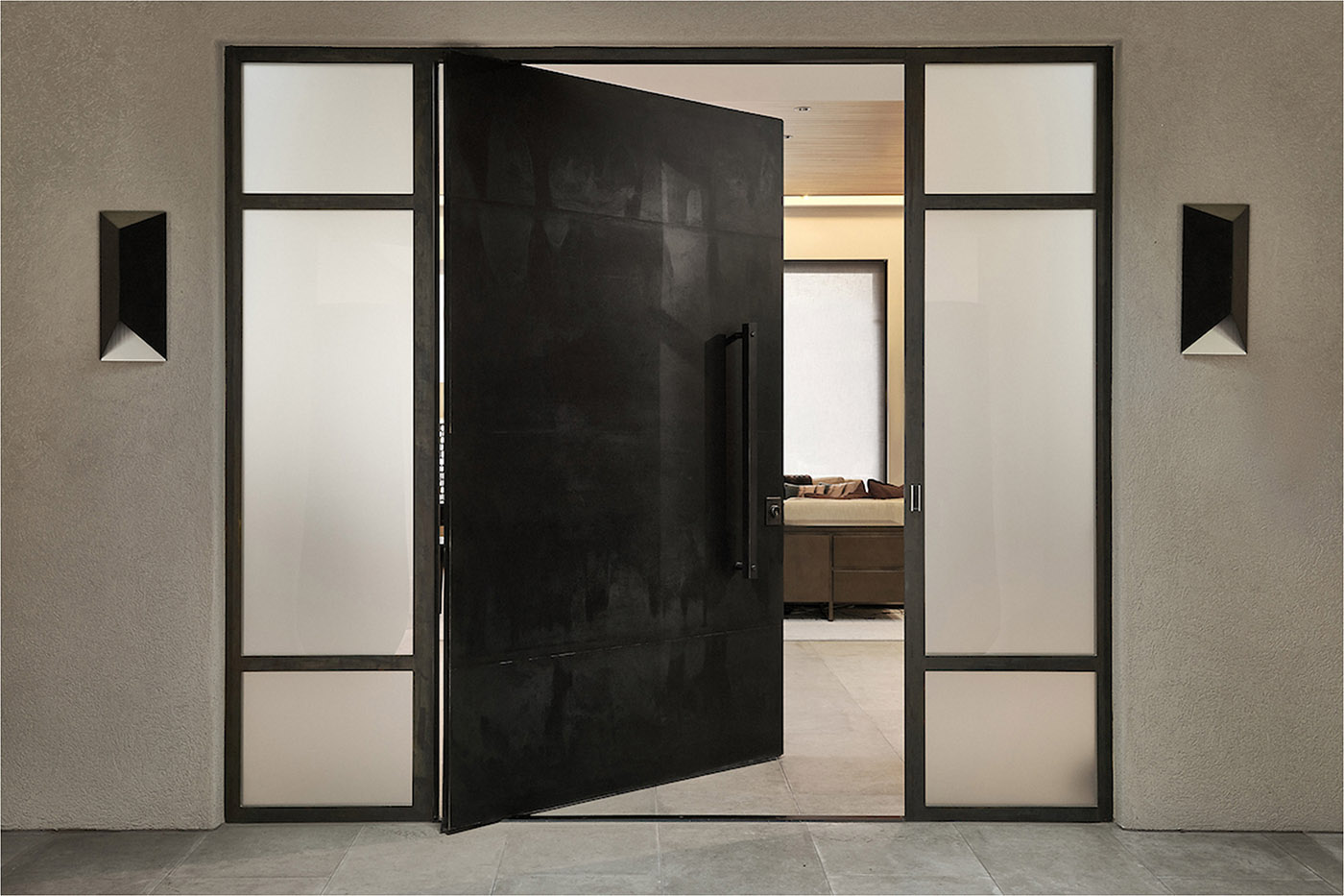 Door with invisible pivot hinge System M +