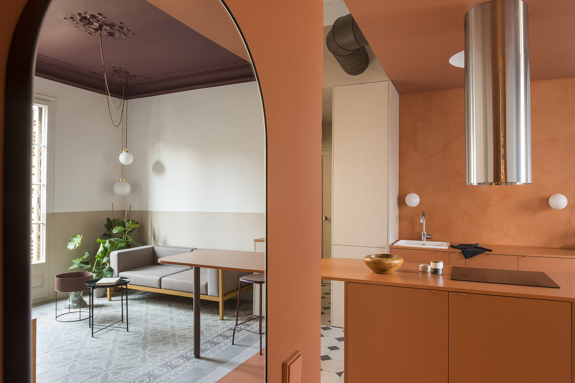 Klinker Apartment. Bold colors expressed in a color-block that defines the spaces