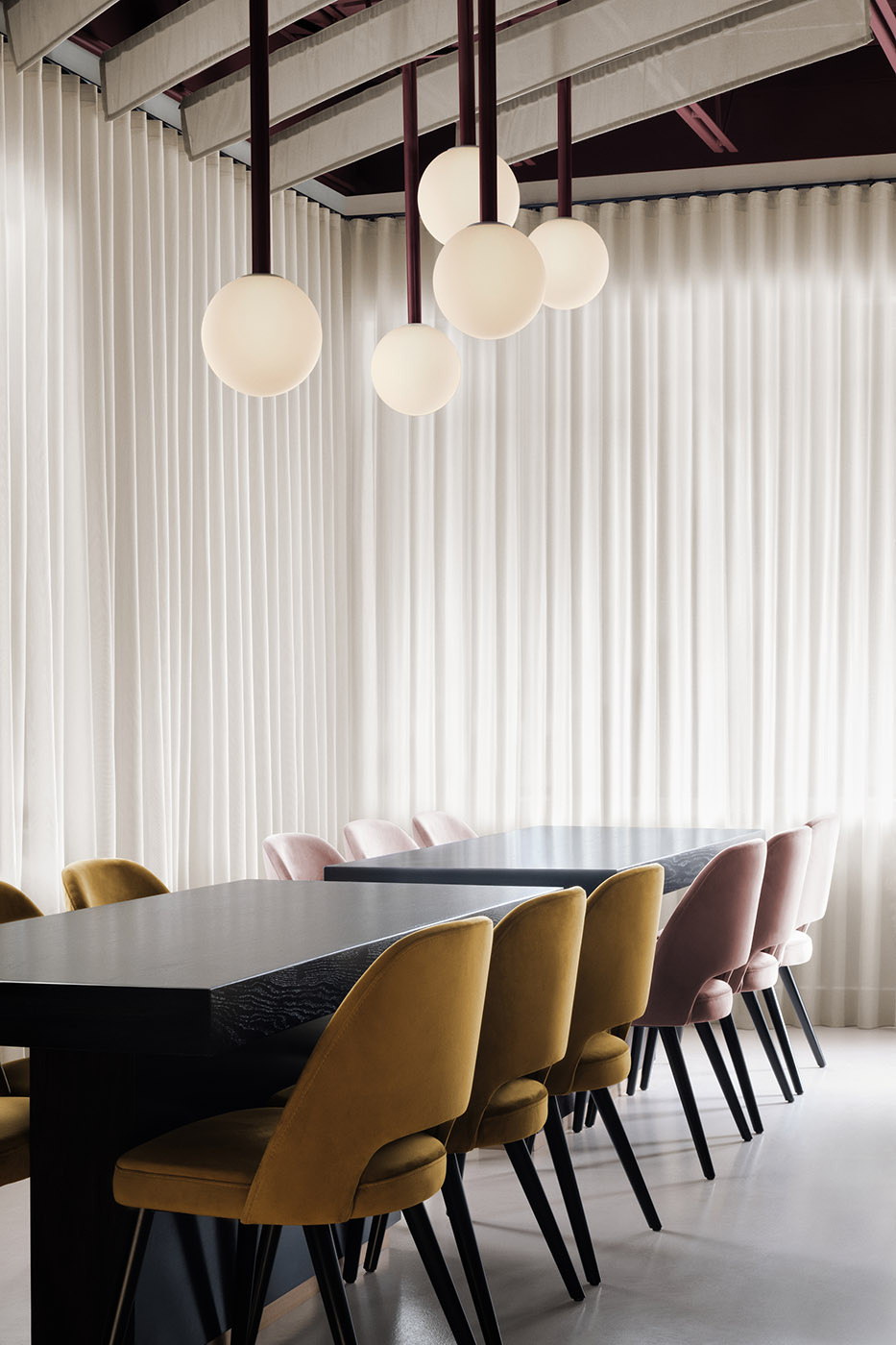 Shay, tea room and restaurant. Dusty overtones inspired by the Syrian desert vibe