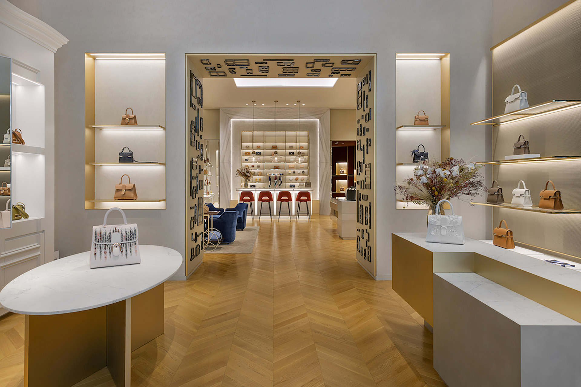 A new Delvaux boutique in the Dubai Mall. The iconic leather goods land in the Middle East with an unprecedented aesthetic of elegance