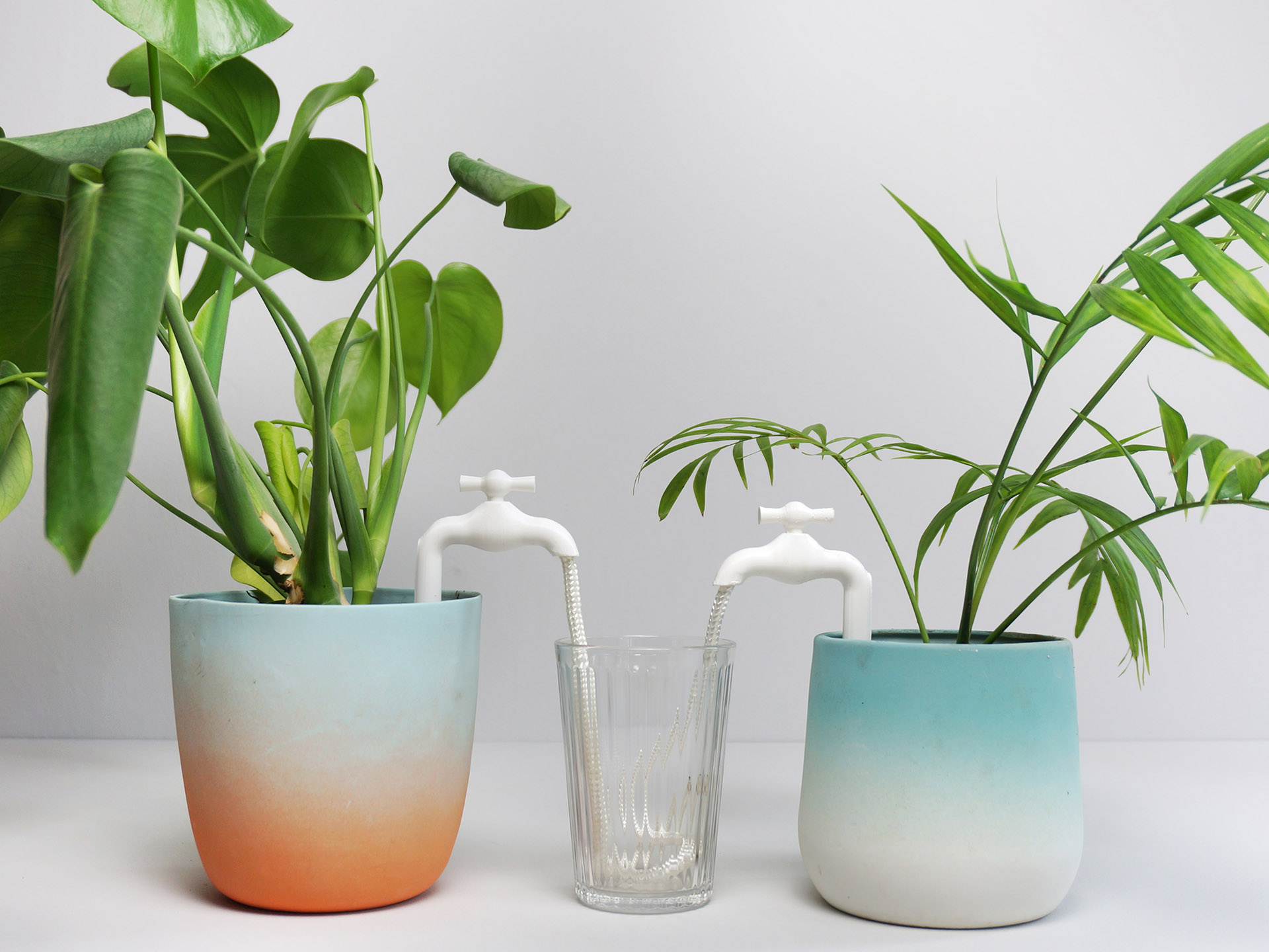Iconic design of a simple but functional watering system for pot plants: the TapWire