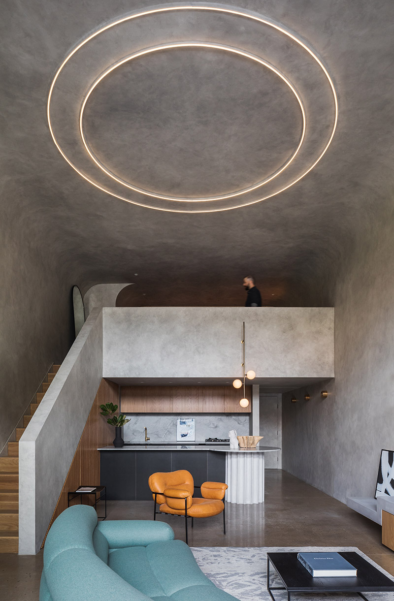 double volume ceiling lamp cement finish