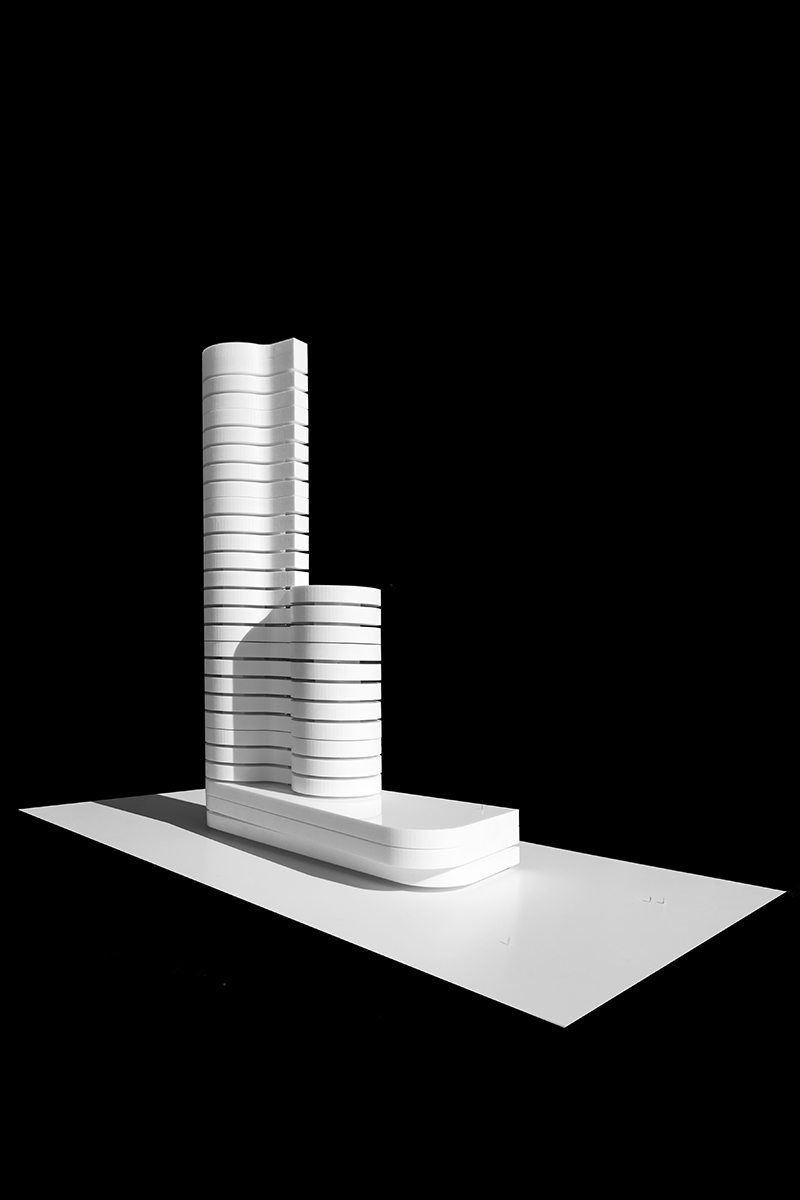 Helical structure for a residential complex