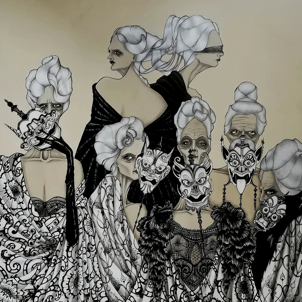 Illustrazioni con due toni di colore
