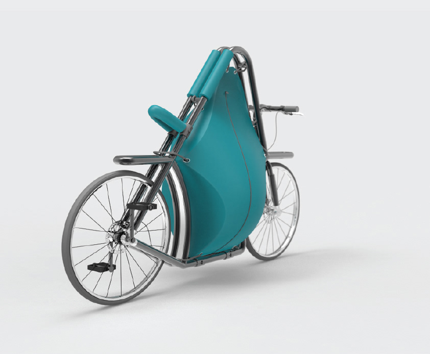 bicicleta de carga con bolsa de neopreno