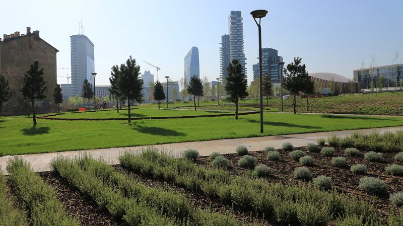 Park with a vegetable garden