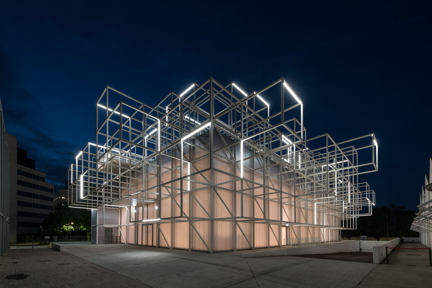 The modular grid that covers the convention center