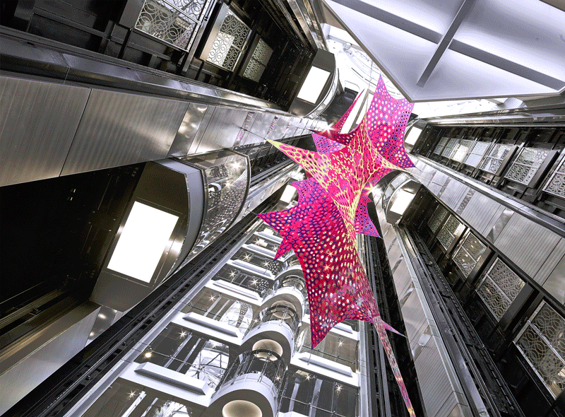 Suspended colored aluminum