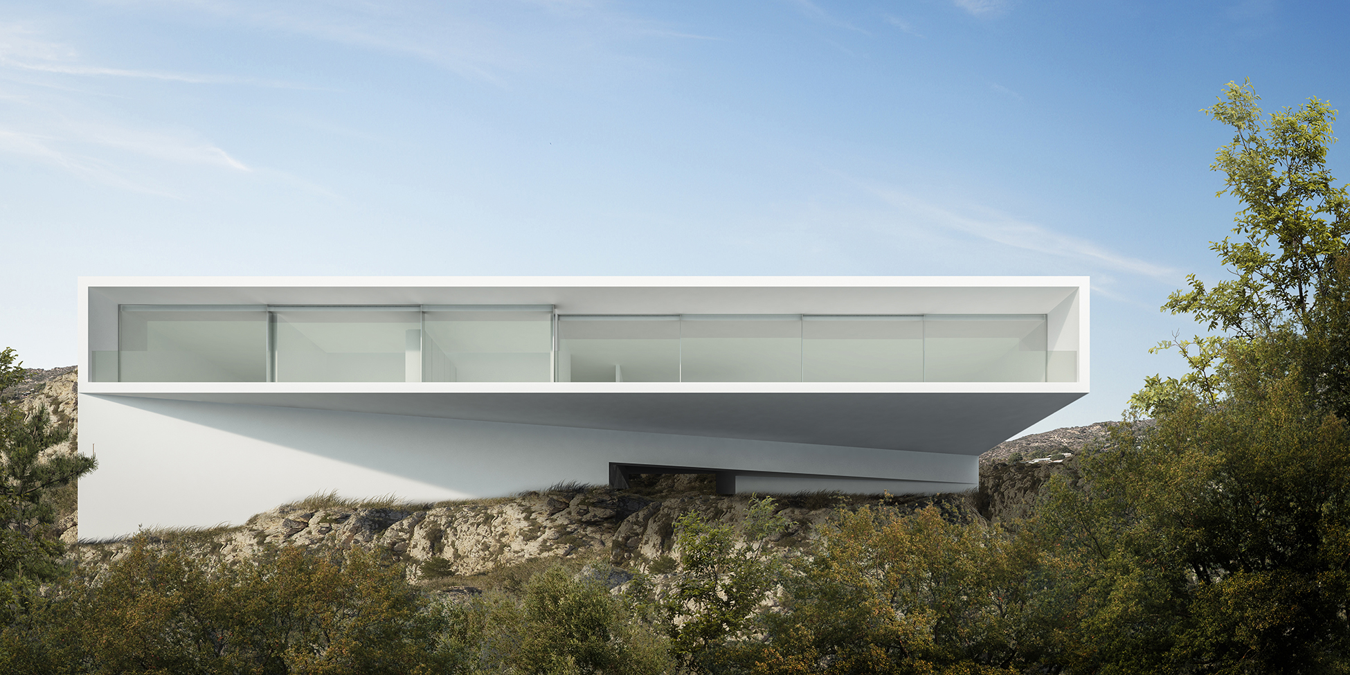 villa geometrica apertura vetrata