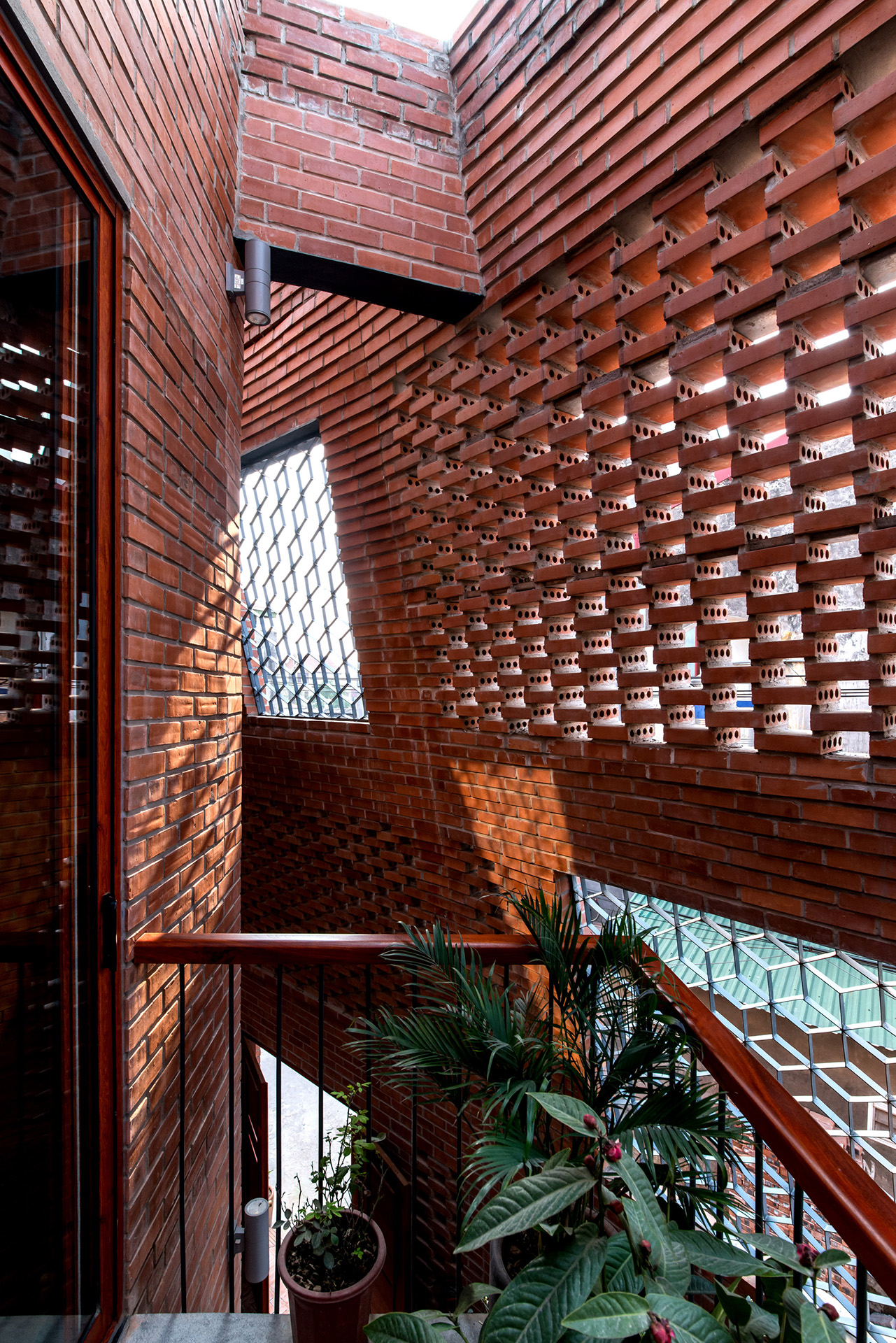 Interior of a red brick house