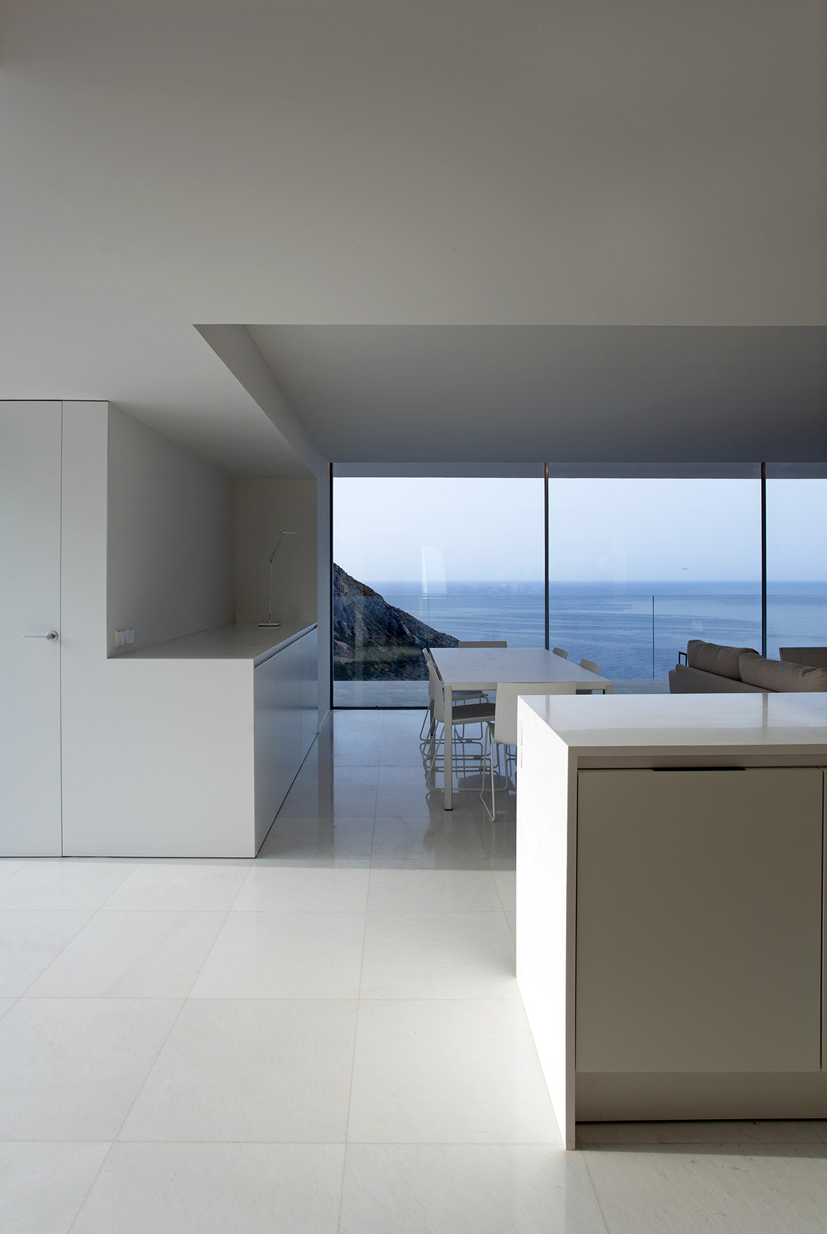 White villa among the rocks