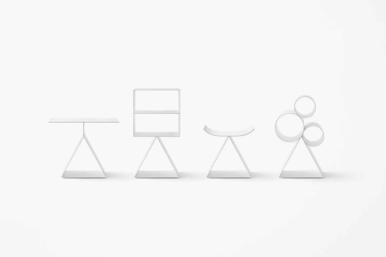 Minimal design objects inspired by Chinese pictograms