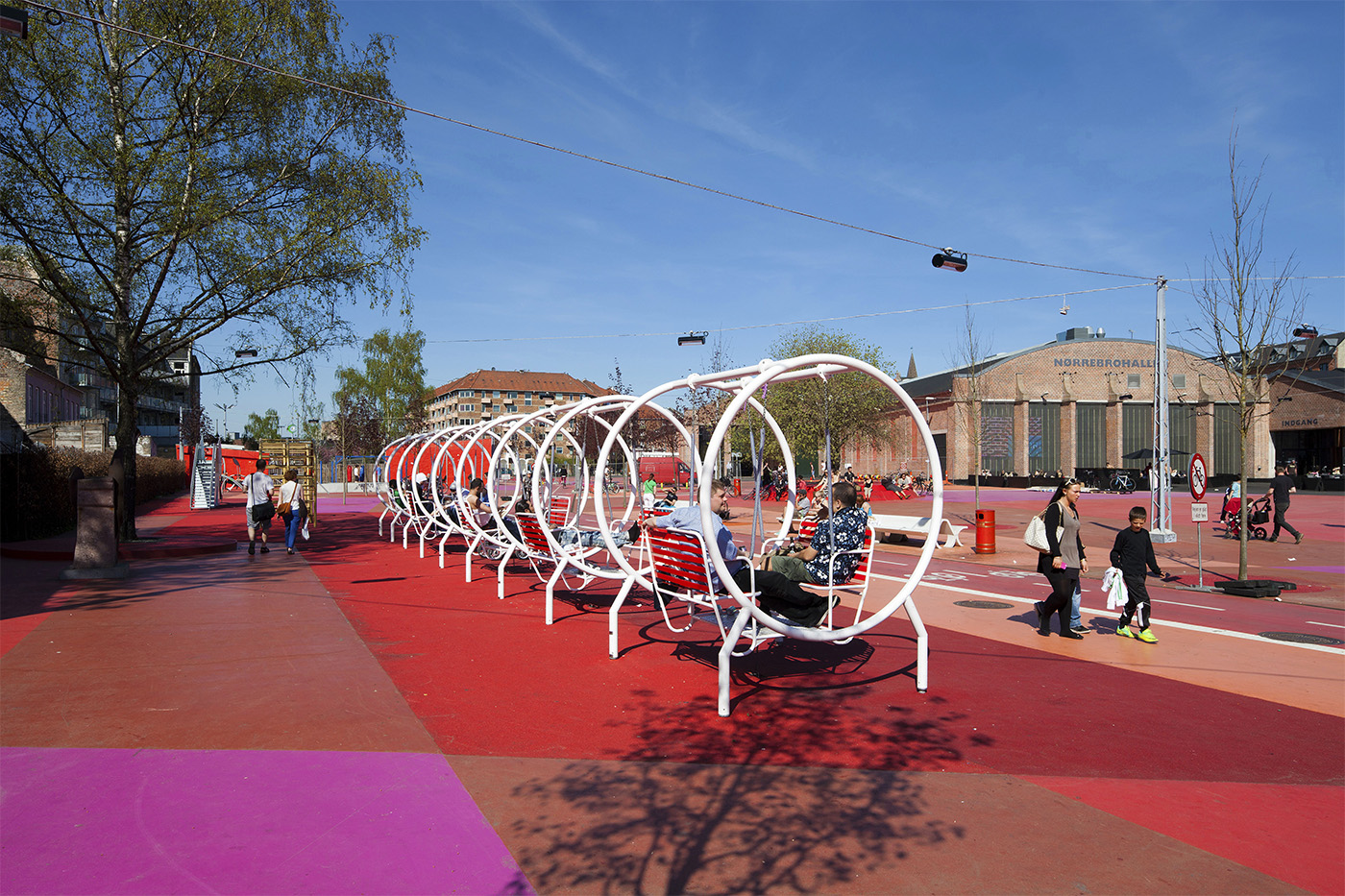 Playground with colourful flooring