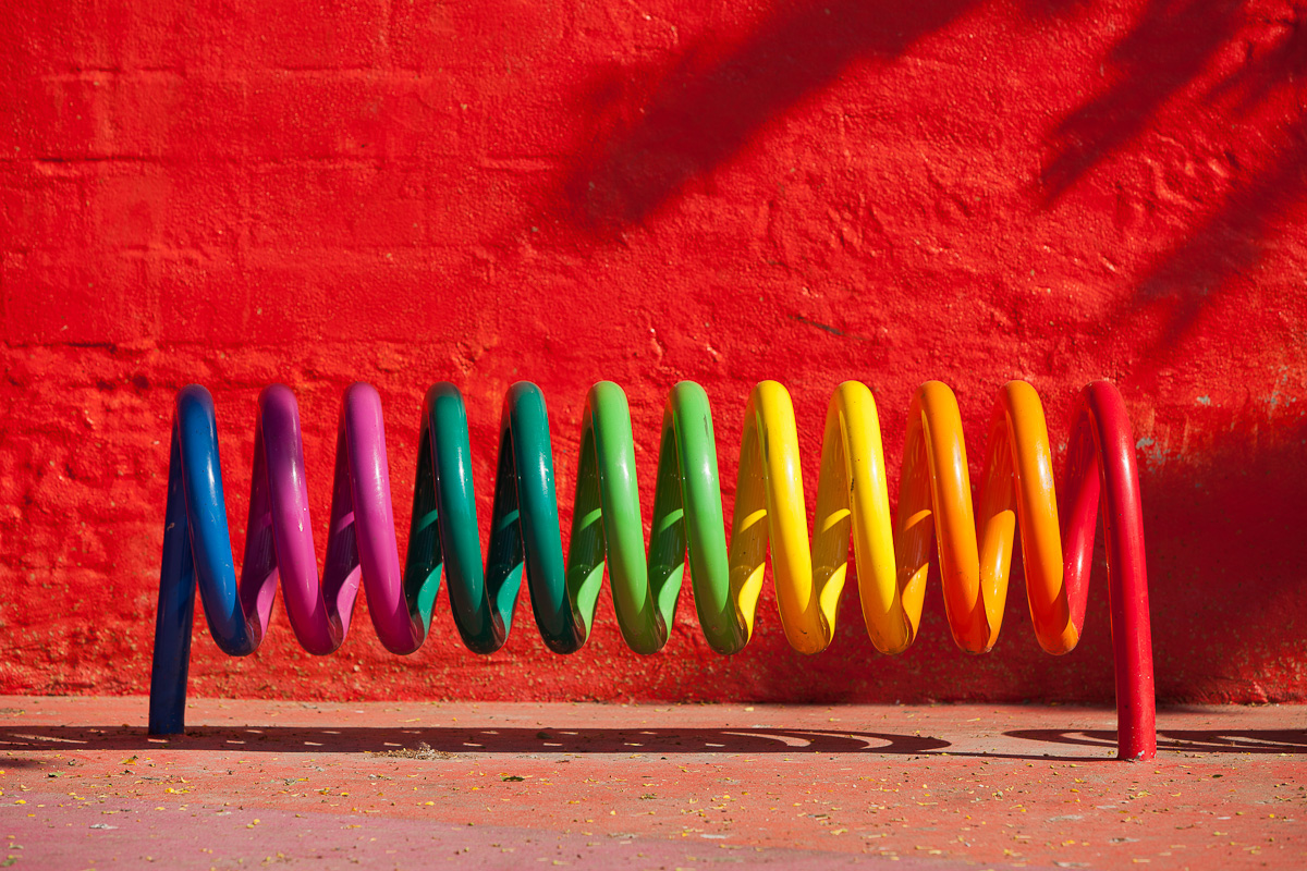 Playground with colourful flooring
