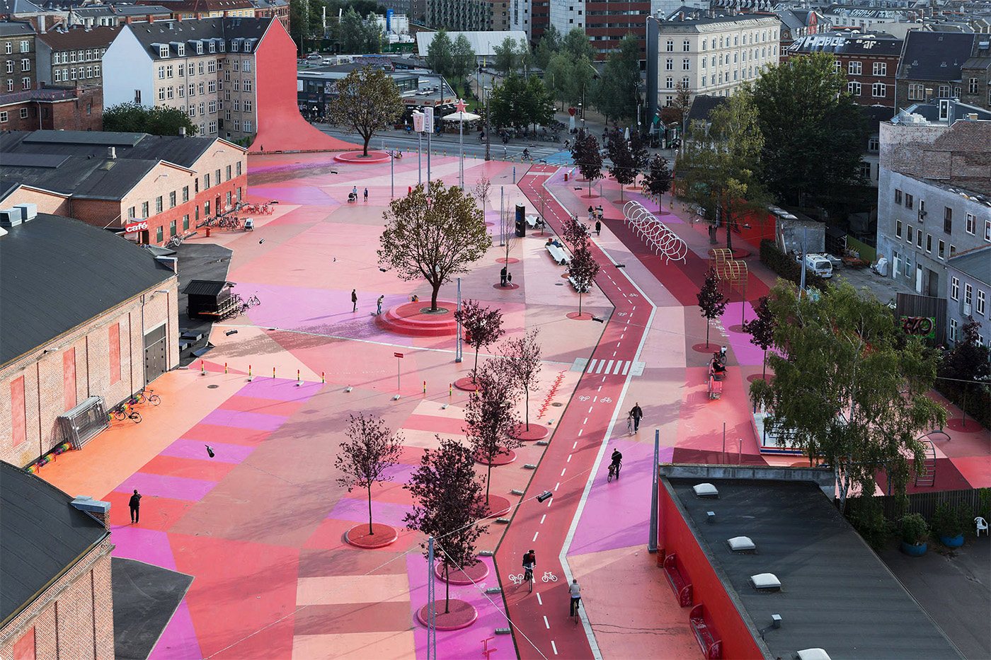 Playground with colourful flooring