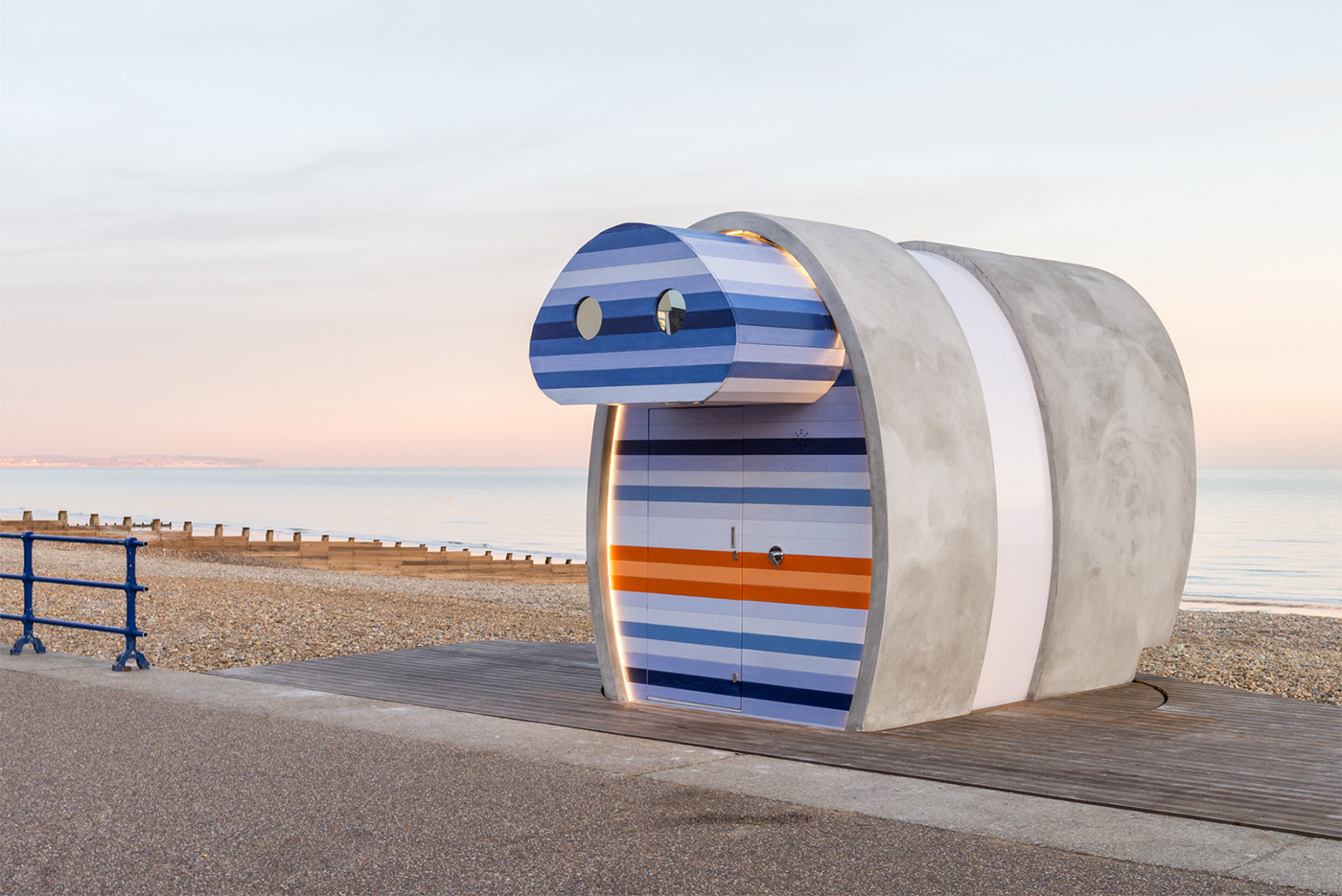 colorful modern beach hut
