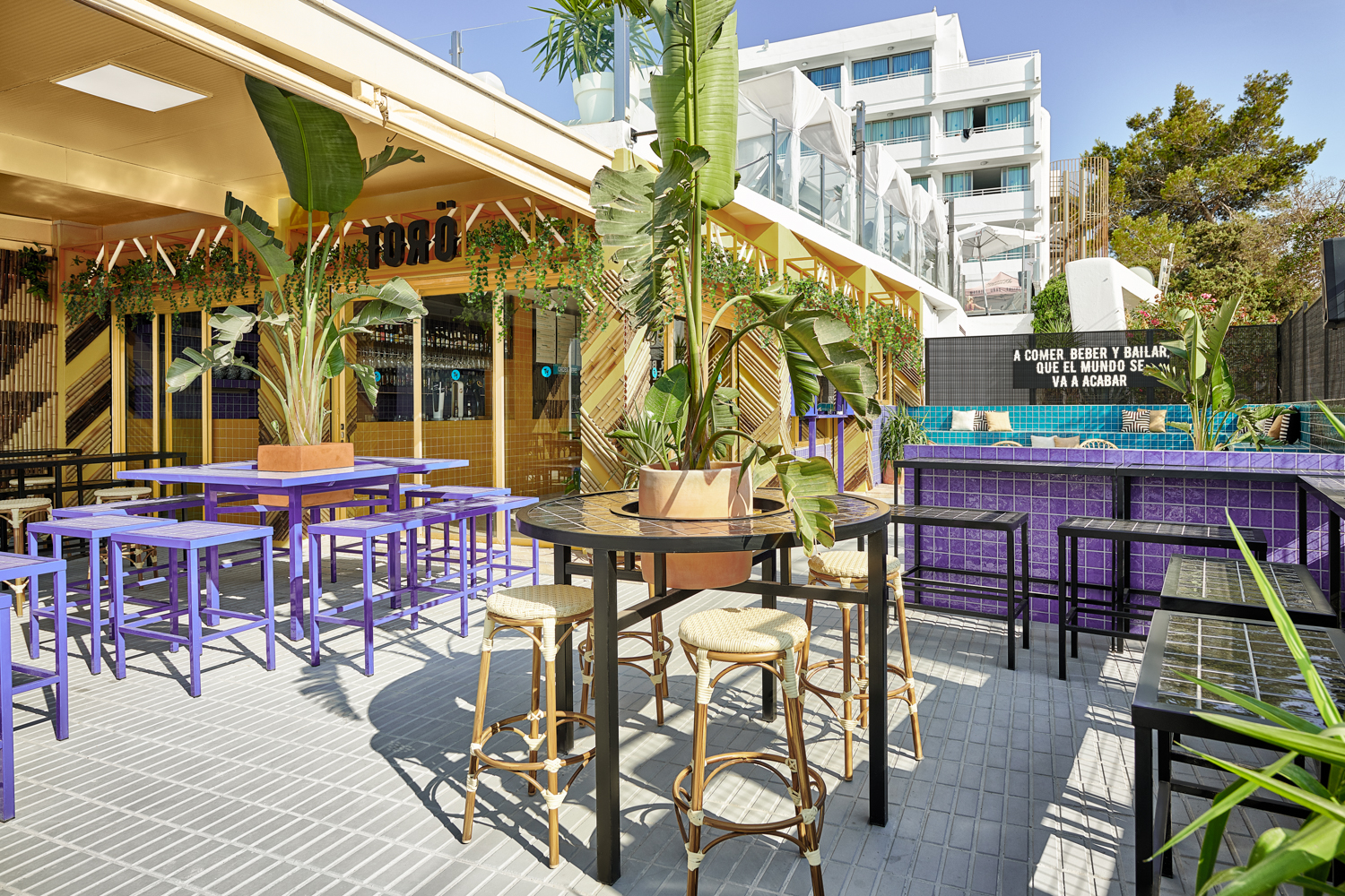 bar ibiza colors and benches