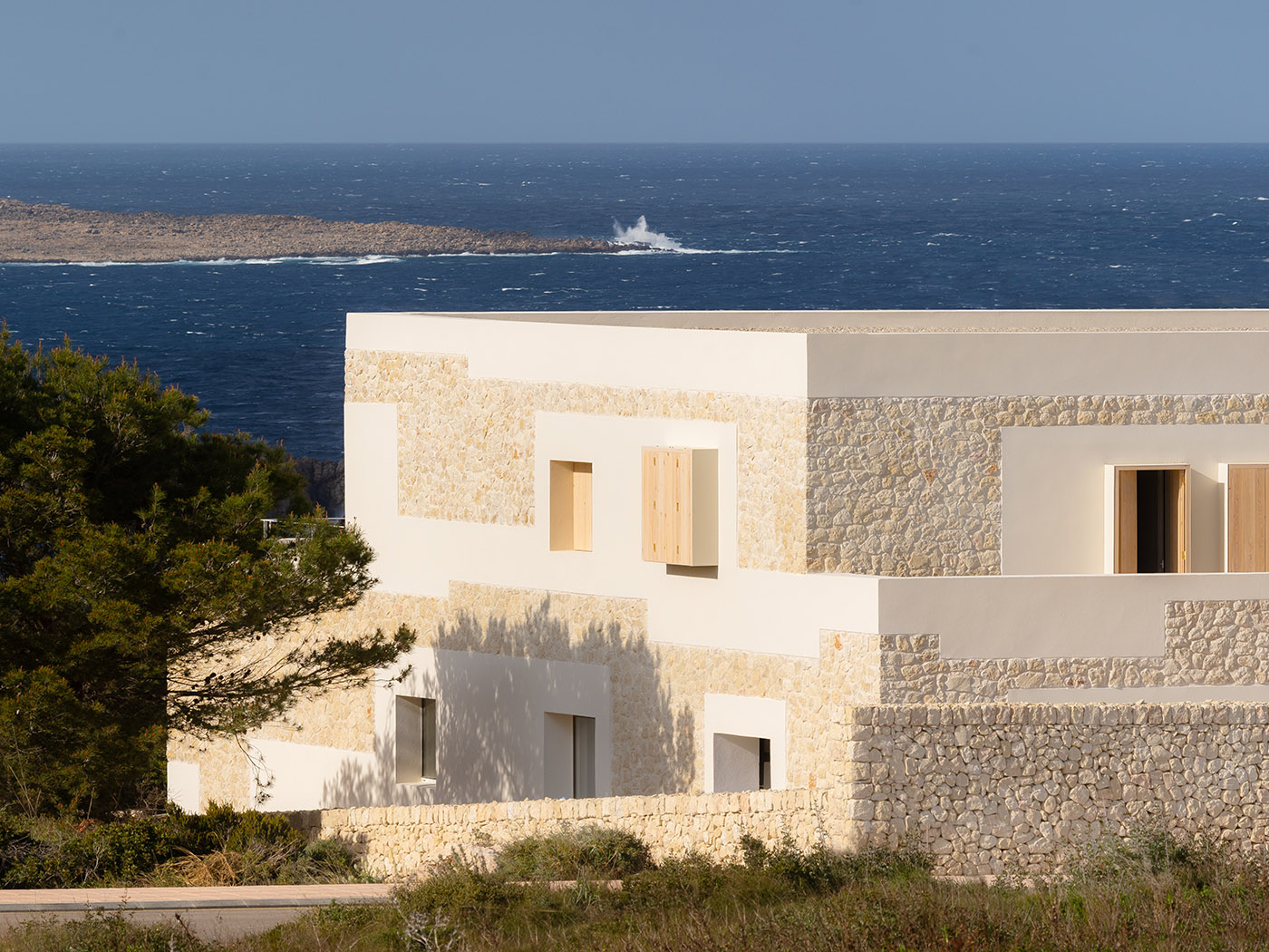 villa minorca rivestimento pietra calcarea