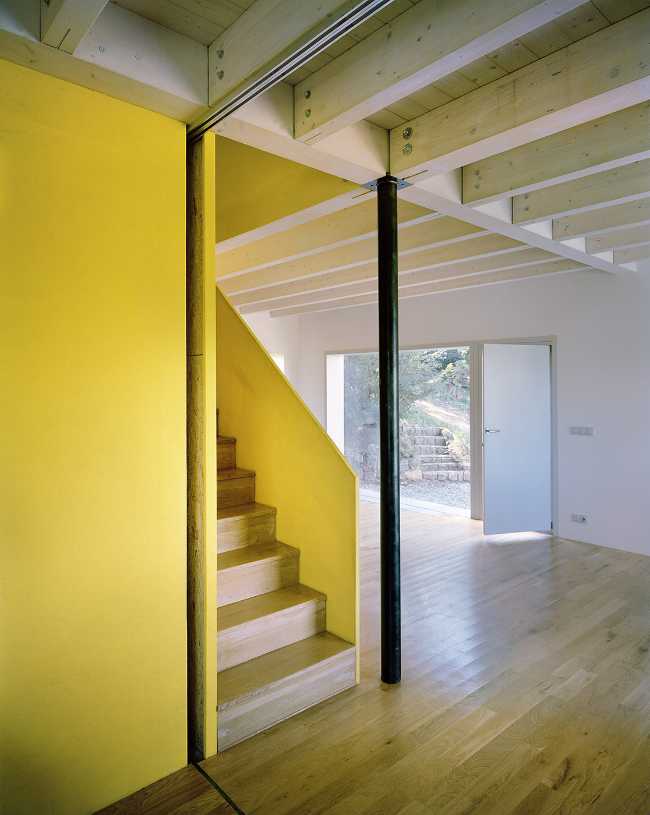 Summer villa outside Prague. Larch cladding for a solidly shaped wooden house