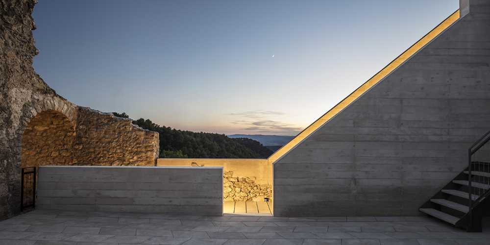 Medieval castle in Catalonia. Renovation and consolidation of the walls