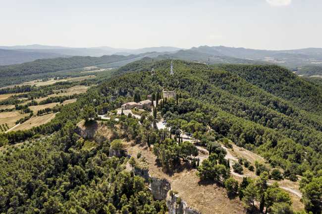 Medieval castle in Catalonia. Renovation and consolidation of the walls
