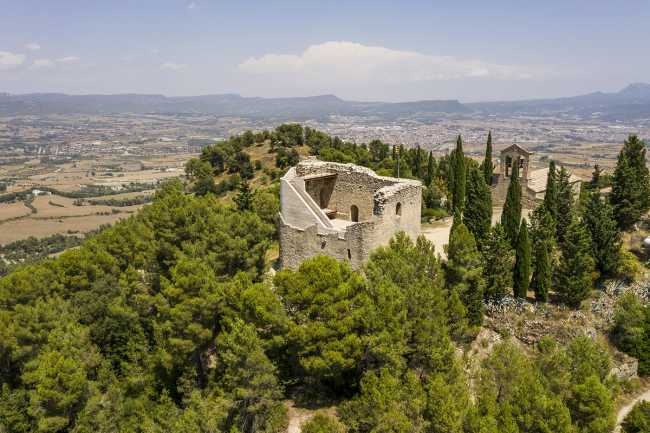 Medieval castle in Catalonia. Renovation and consolidation of the walls