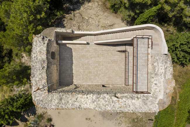 Medieval castle in Catalonia. Renovation and consolidation of the walls