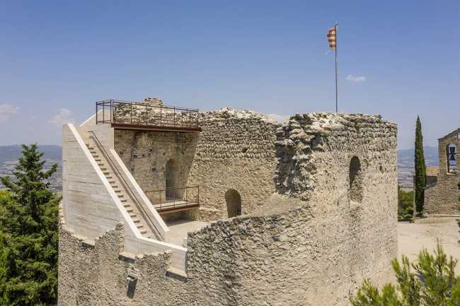 Medieval castle in Catalonia. Renovation and consolidation of the walls