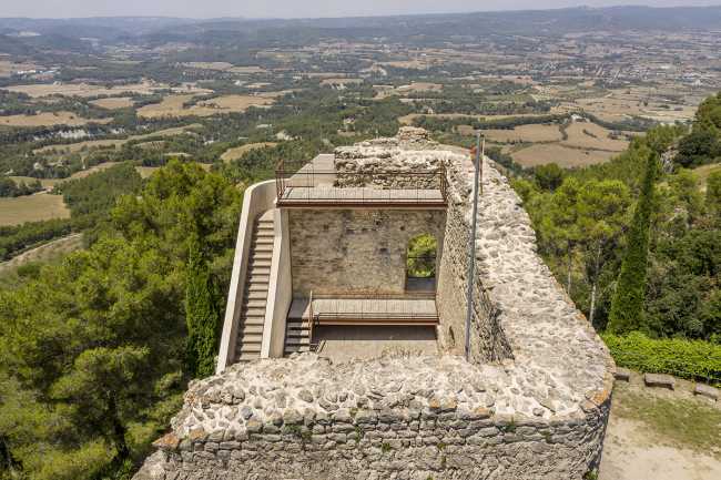 Medieval castle in Catalonia. Renovation and consolidation of the walls