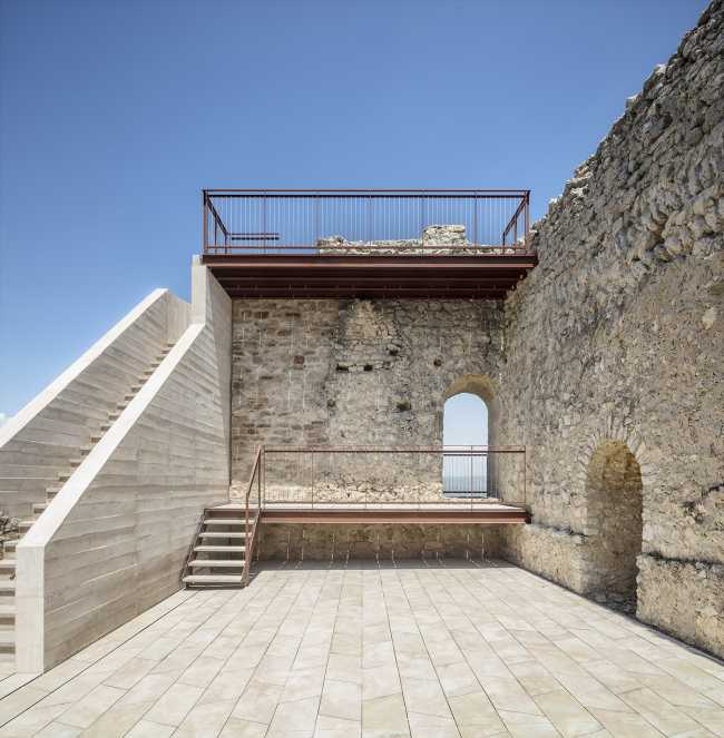 Medieval castle in Catalonia. Renovation and consolidation of the walls