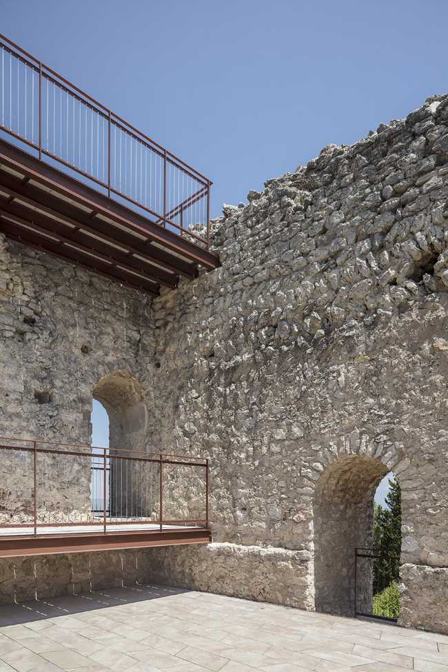 Medieval castle in Catalonia. Renovation and consolidation of the walls