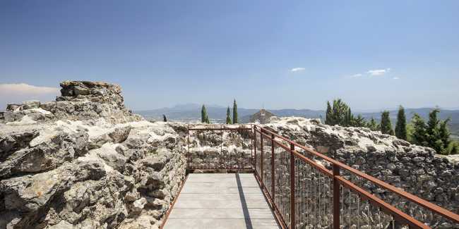 Medieval castle in Catalonia. Renovation and consolidation of the walls