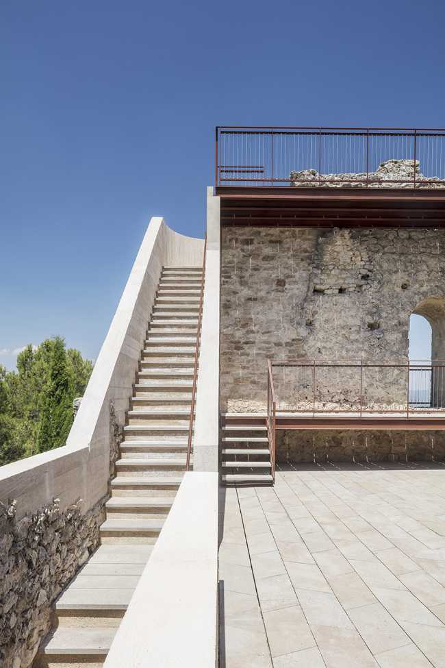 Medieval castle in Catalonia. Renovation and consolidation of the walls